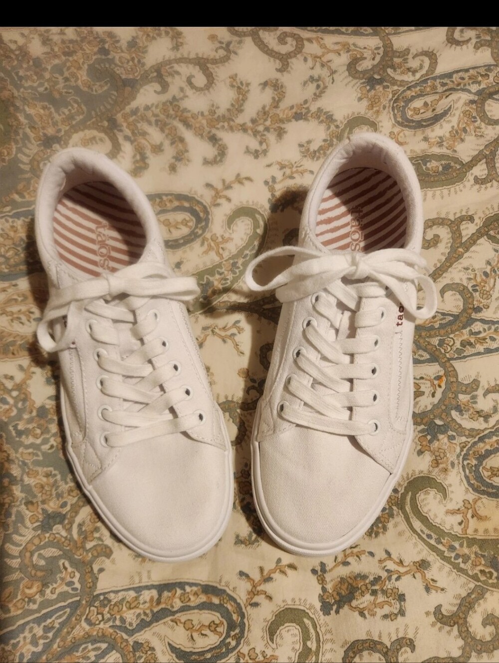 TAOS PLIM SOUL White Women's Canvas Lace-Up Sneakers Sz 9
